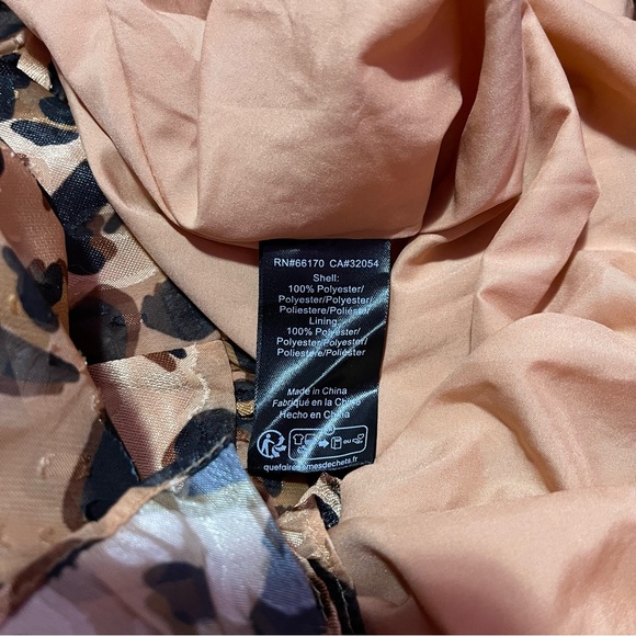 Hutch Dress Women's Size 1X Leopard Print Twist-Front Puff-Sleeve Ruffle-Hem - Picture 13 of 13